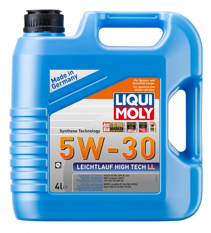 39006 LiquiMoly НС-синт. мот.масло Leichtlauf High Tech LL 5W-30 CF/SL A3/B4 (4л)