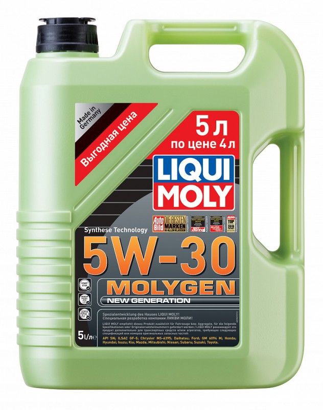 39029 LiquiMoly АКЦИЯ НС-синт. мот.масло Molygen New Generation 5W-30 (5л)