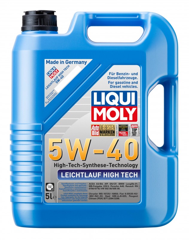 2328 LiquiMoly НС-синт. мот.масло Leichtlauf High Tech 5W-40 CF/SN A3/B4 (5л)