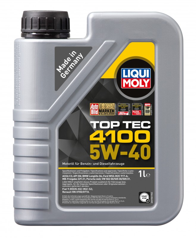 7500 LiquiMoly НС-синт.мот.масло Top Tec 4100 5W-40 CF/SN C3 (1л)