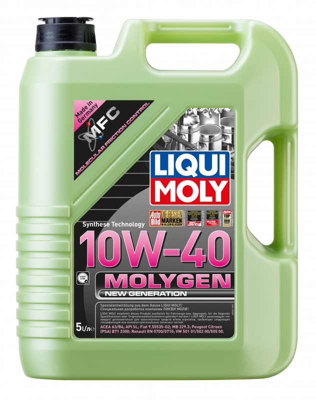 9061 LiquiMoly НС-синт.мот.масло Molygen New Generation 10W-40 SL/CF;A3/B4 (5л)