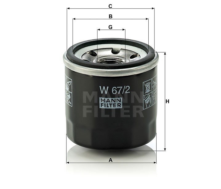 Фильтр масляный для ДВС а/м W 67/2,VIC C932