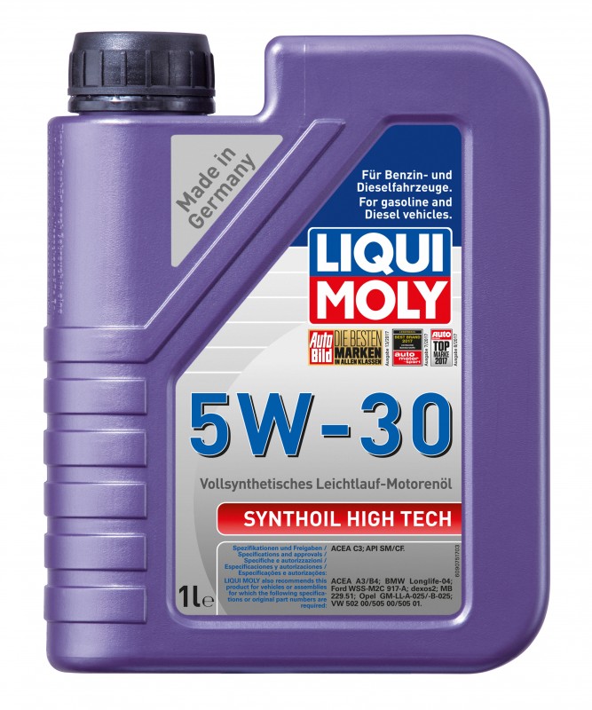9075 LiquiMoly Синт. мот.масло Synthoil High Tech 5W-30 CF/SM C3 (1л)