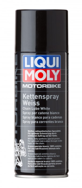 1591 LiquiMoly Белая цепная смазка д/мотоц.  Racing Kettenspray weiss (0,4л)