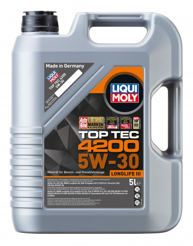 8973 LiquiMoly НС-синт. мот.масло Top Tec 4200 5W-30 SP C3 (5л)