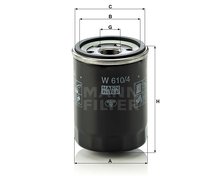 Фильтр масляный для ДВС а/м W 610/4,VIC C218