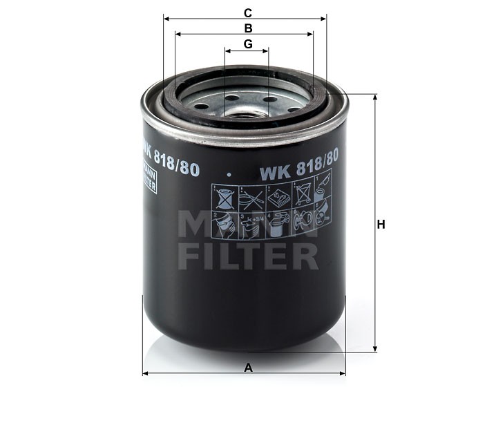 Фильтр топливный для ДВС а/м WK 818/80,VIC FC317
