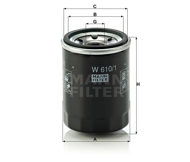 Фильтр масляный для ДВС а/м W 610/1,VIC C931.SAKURA C933