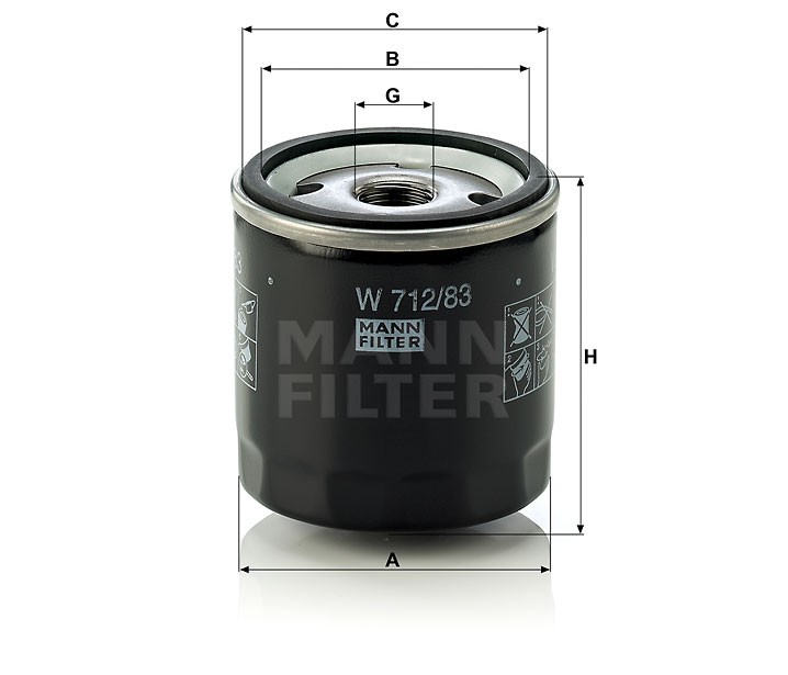 Фильтр масляный для ДВС а/м W 712/83,VIC C111